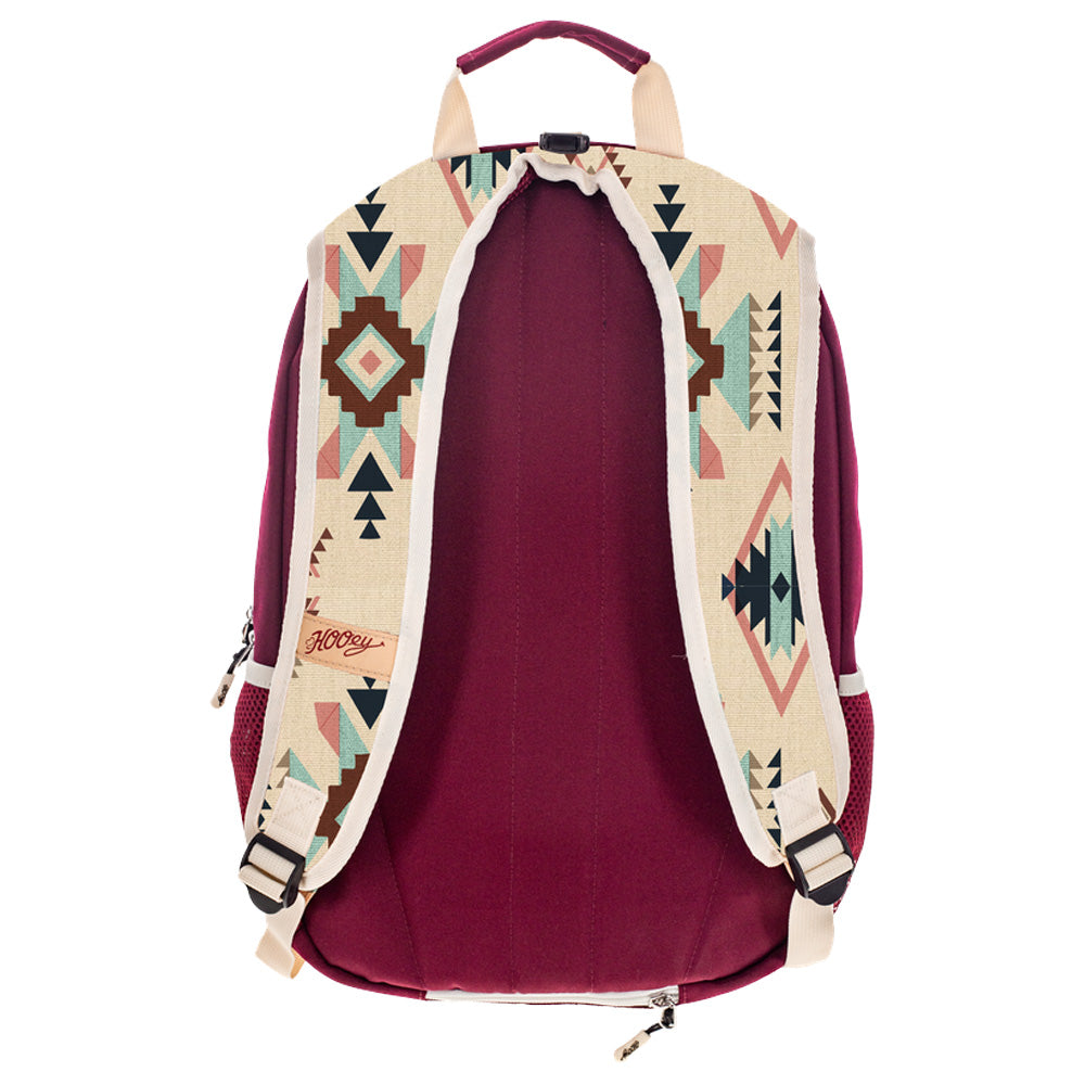 "Rockstar" Backpack Cream & Burgundy Aztec