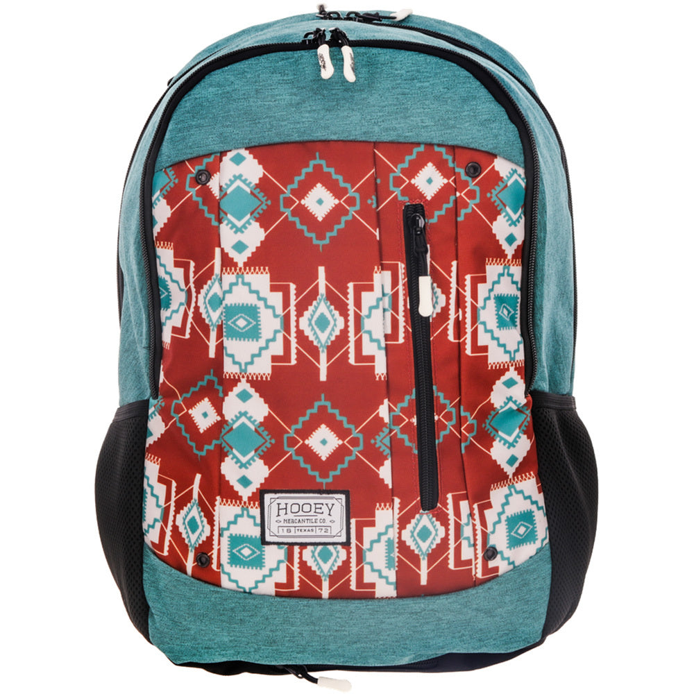 "Rockstar" Backpack Teal/Rust Aztec