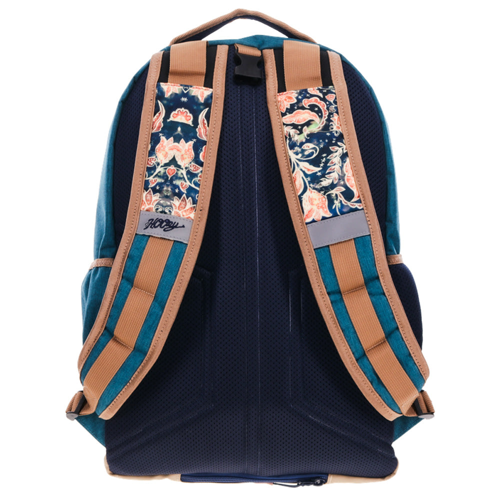 "Ox" Hooey Backpack Teal & Tan w/ Floral Print