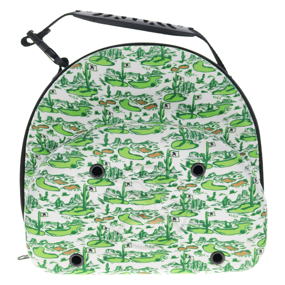 Cap Carrier Standard Size Cream/Green w/Golf Landscape