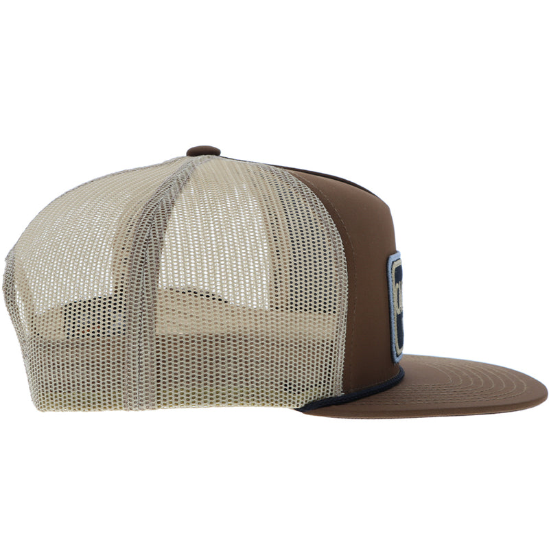 right side of brow and tan cactus ropes hat