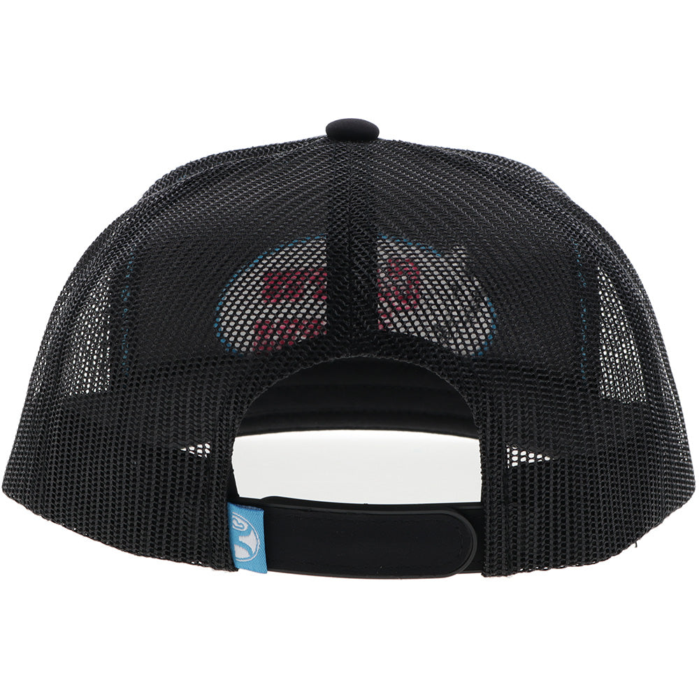 "CR113" Cactus Ropes Hat Black w/Pink & Blue Stitching