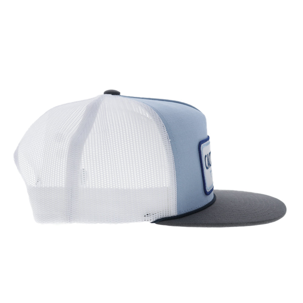 CR127 Cactus Ropes 5-Panel Trucker Snapback Hat Blue/White