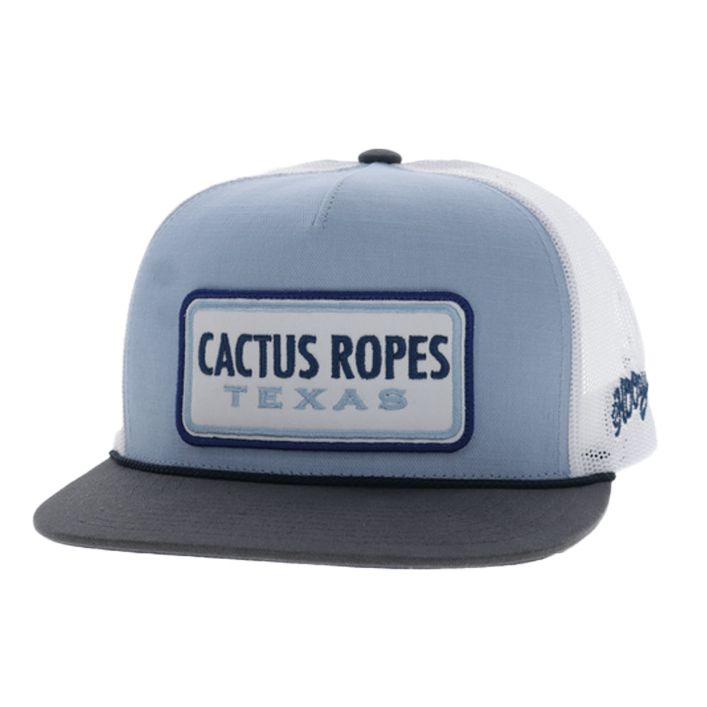 CR127 Cactus Ropes 5-Panel Trucker Snapback Hat Blue/White