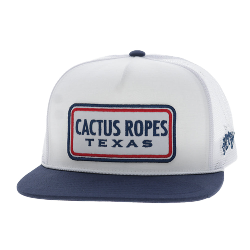 CR129 Cactus Ropes 5-Panel Trucker Snapback Hat White/Navy