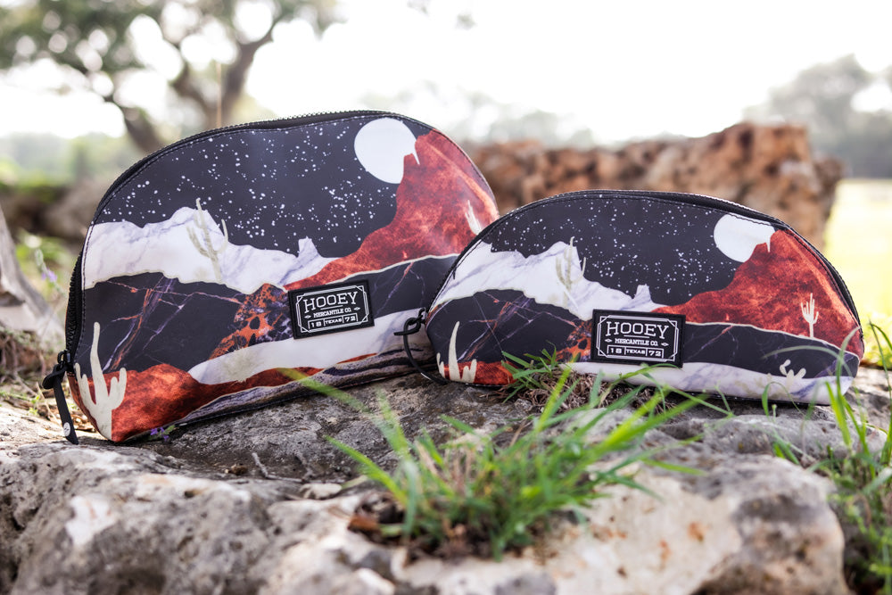 Hooey desert setting travel cosmetic bag collection photo