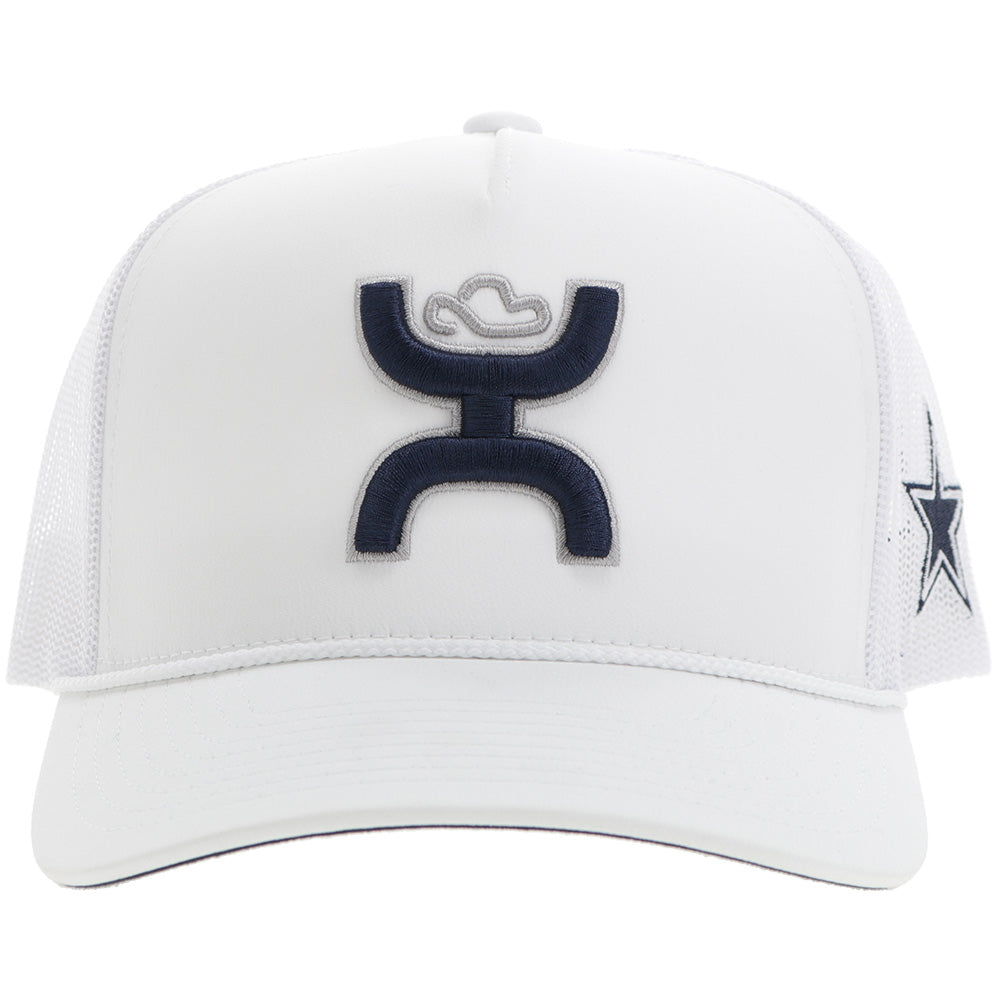 "Dallas Cowboys" Hat White w/Navy & Grey Hooey Logo