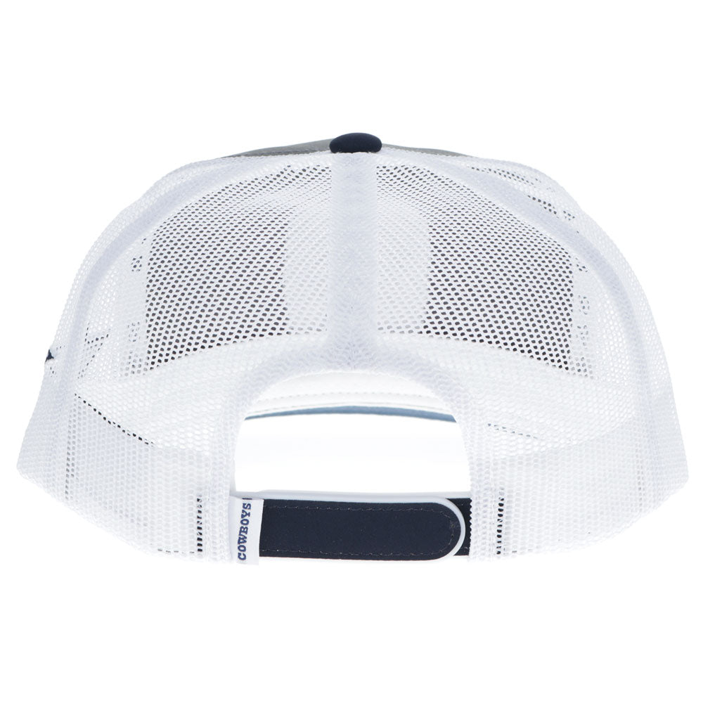 "Dallas Cowboys" Hat Grey & White w/Navy Patch