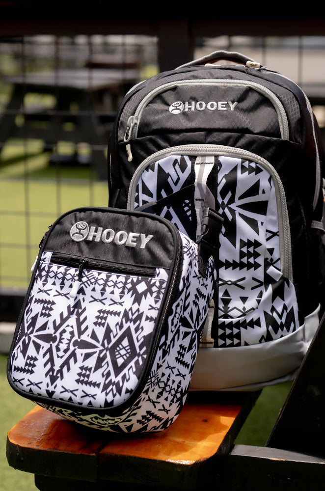 "Hooey Lunch Box" White & Black Aztec