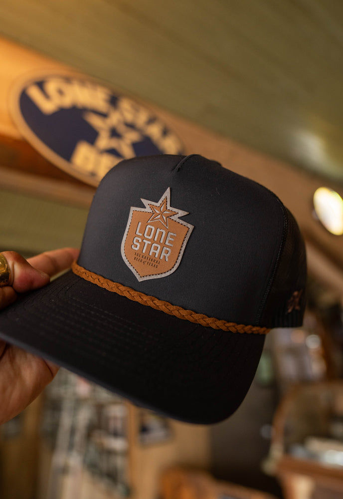 "Lone Star" Hat Black w/Leather Patch