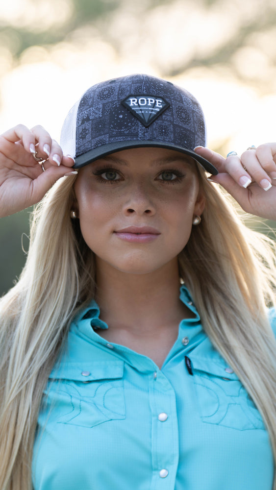 RLAG Black/White Bandana Printed Hat
