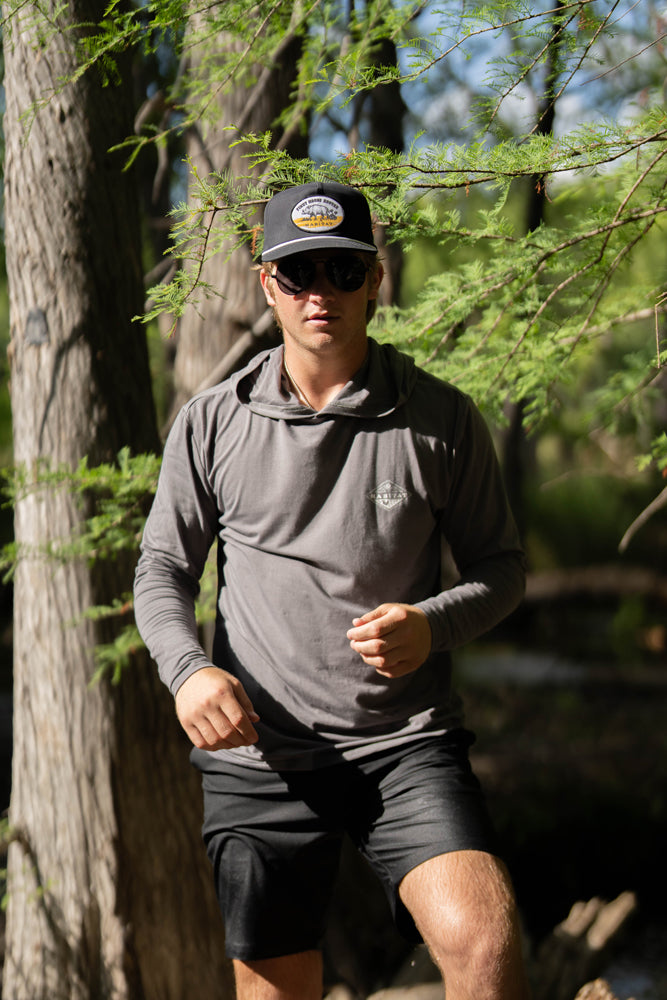 "Hooded Captain" Grey Long Sleeve T-shirt