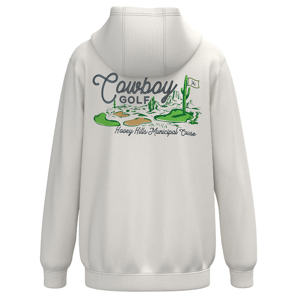 "Hooey Hills" Cowboy Golf Hoody White