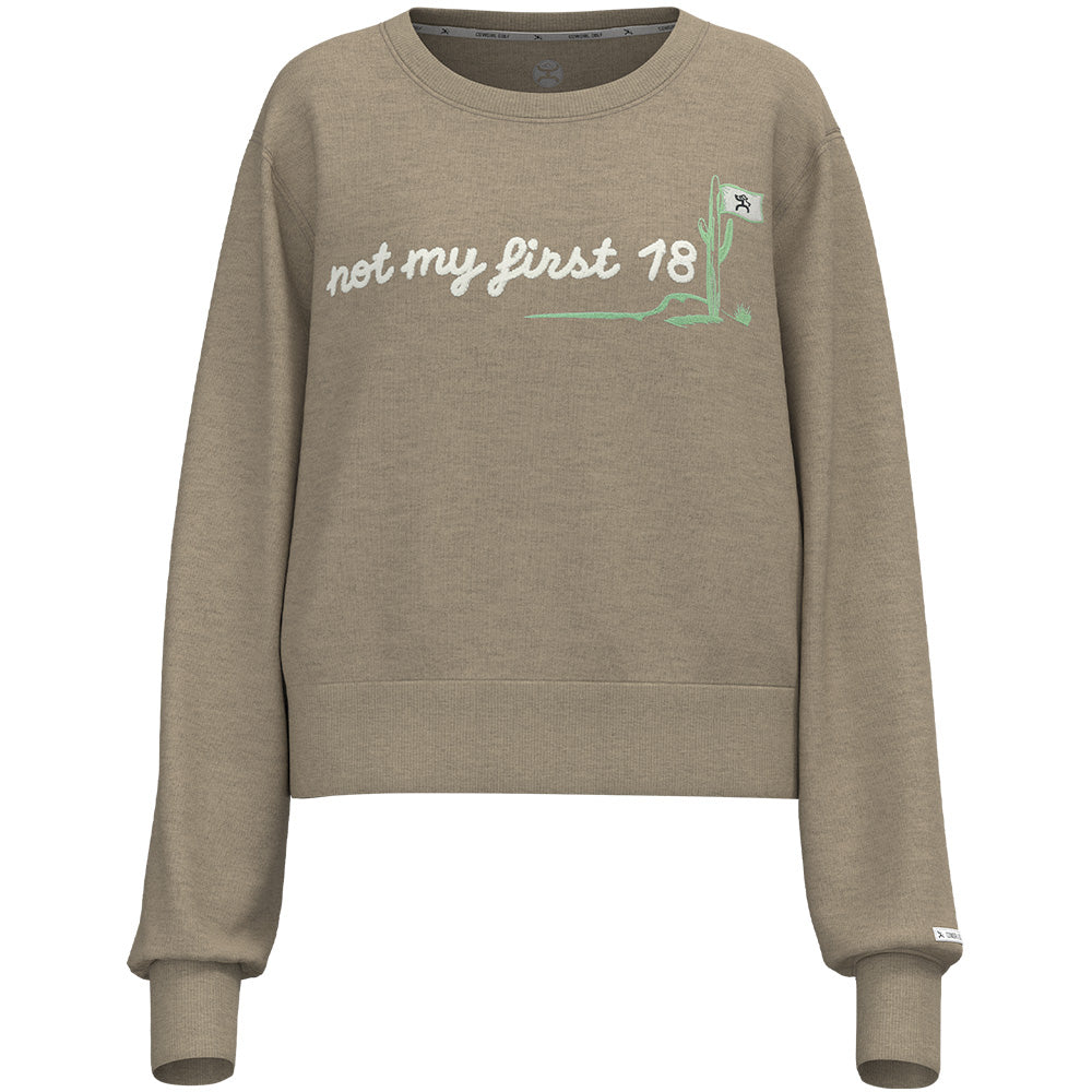 "Kate Crew" Ladies Cropped Pullover Tan