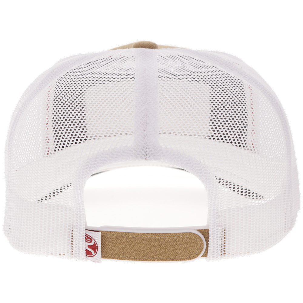 "Gruene Hall" Hat Tan/White w/White & Red Patch