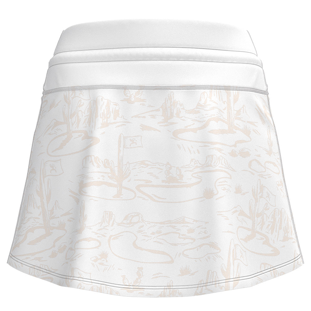 "Blondie" Golf Skort White/Cream w/Tan Desert Pattern