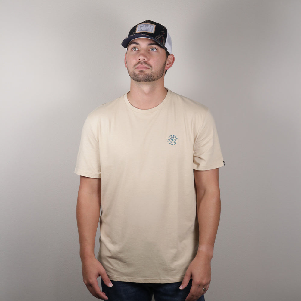 "Western Swing" Tan Cowboy Golf T-shirt