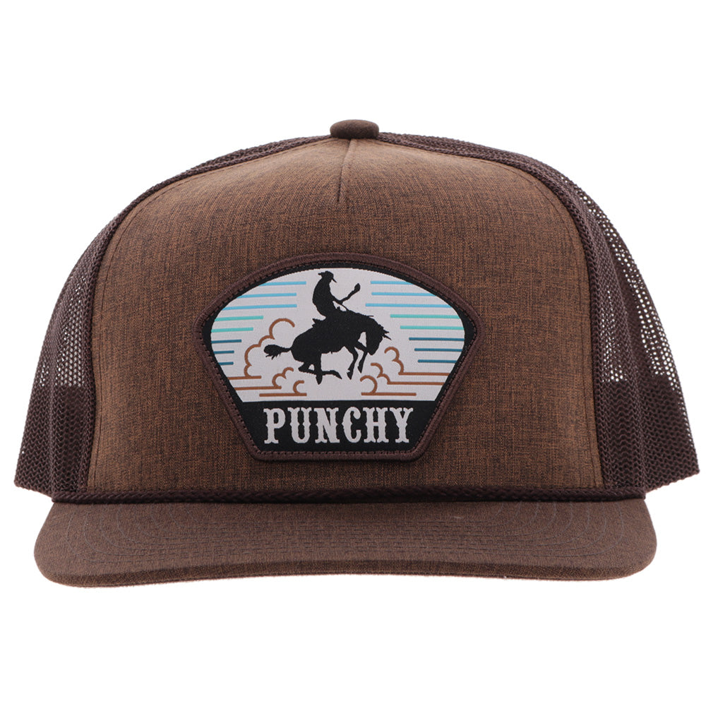 "Cavvy" Punchy Hat Brown w/Multi Color Patch