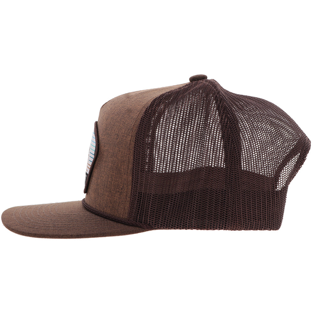 "Cavvy" Punchy Hat Brown w/Multi Color Patch