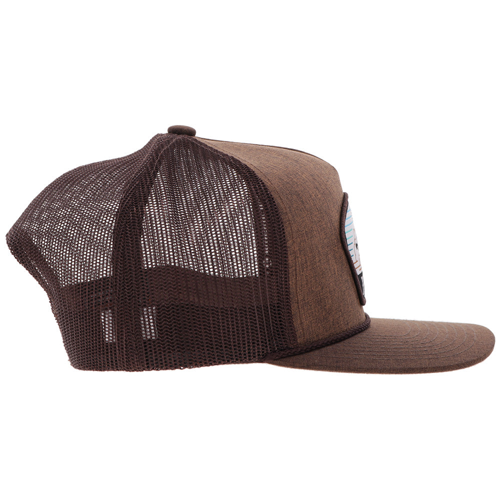 "Cavvy" Punchy Hat Brown w/Multi Color Patch