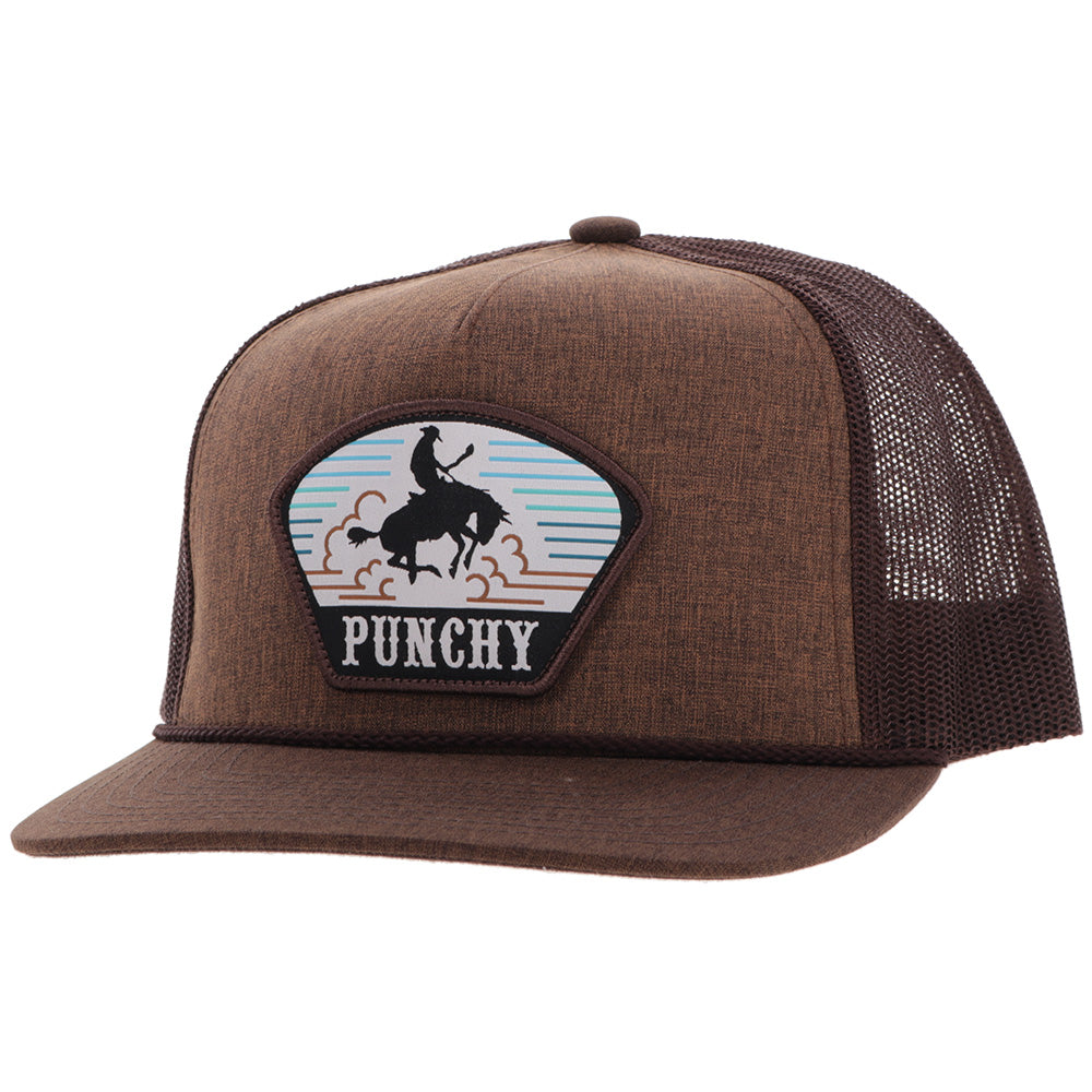 "Cavvy" Punchy Hat Brown w/Multi Color Patch