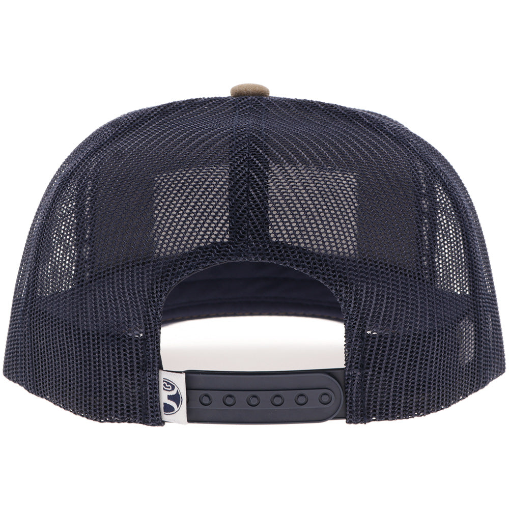 "Rank Stock" Hat Tan & Navy w/Rectangle Patch