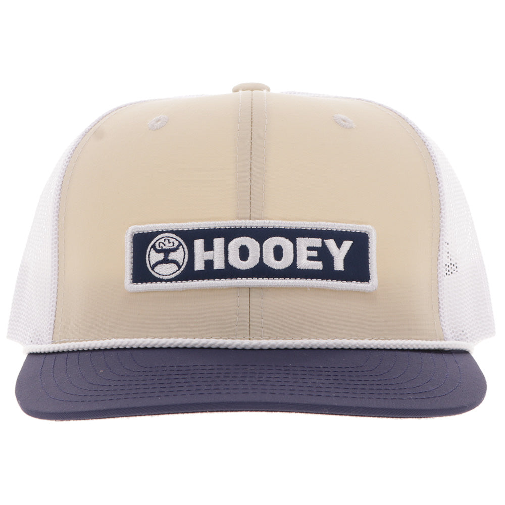 "Lock-Up" Hat Tan/ White w/Navy & White Patch
