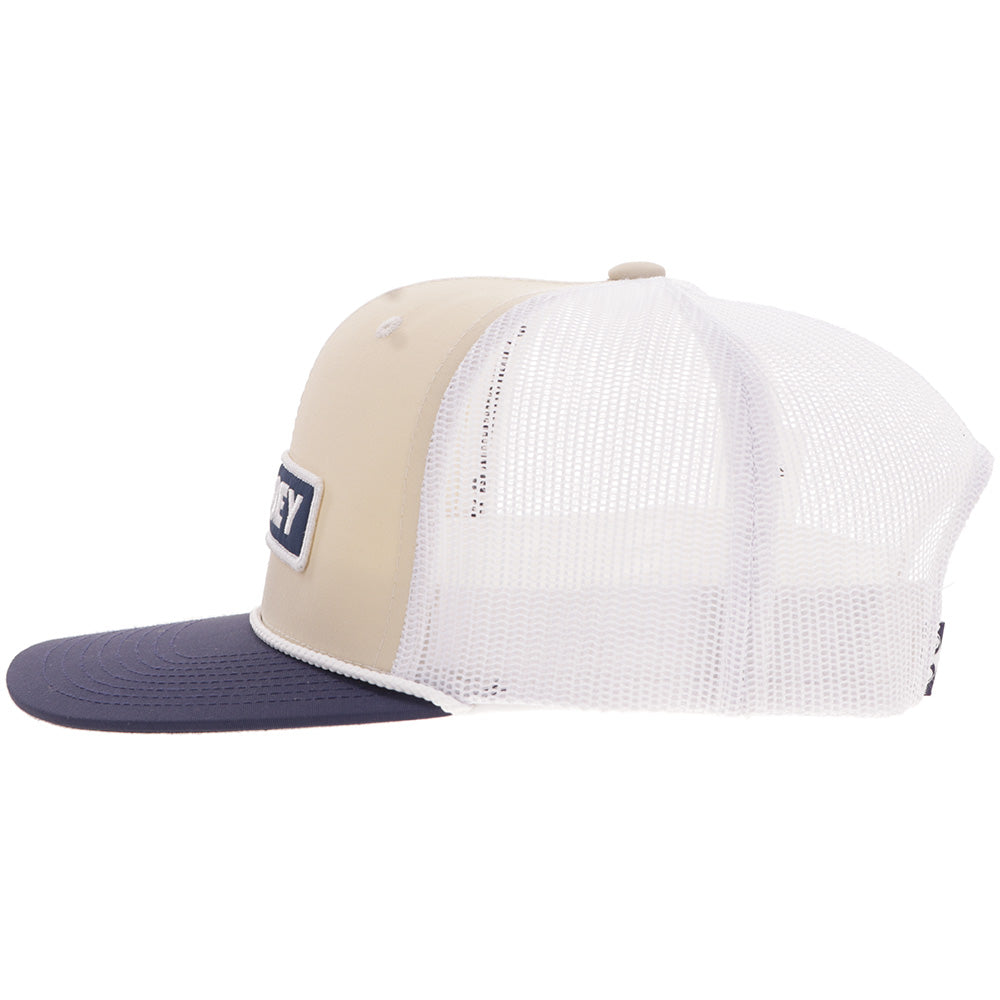 "Lock-Up" Hat Tan/ White w/Navy & White Patch