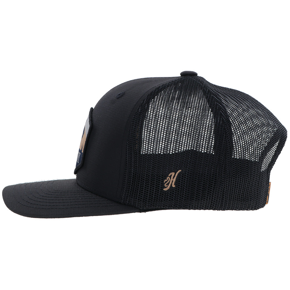 "Ranchero" Punchy Hat Black w/Multi Color Patch