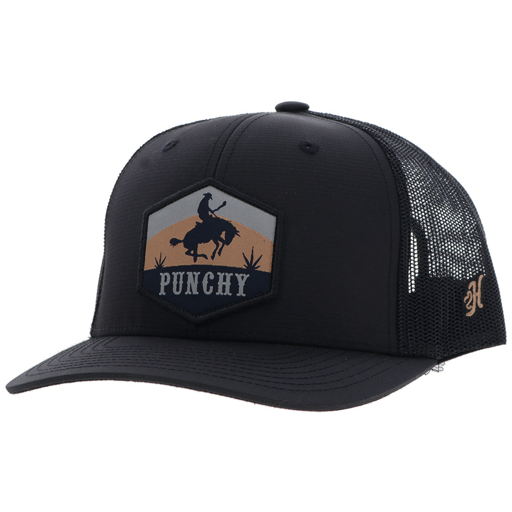 "Ranchero" Punchy Hat Black w/Multi Color Patch