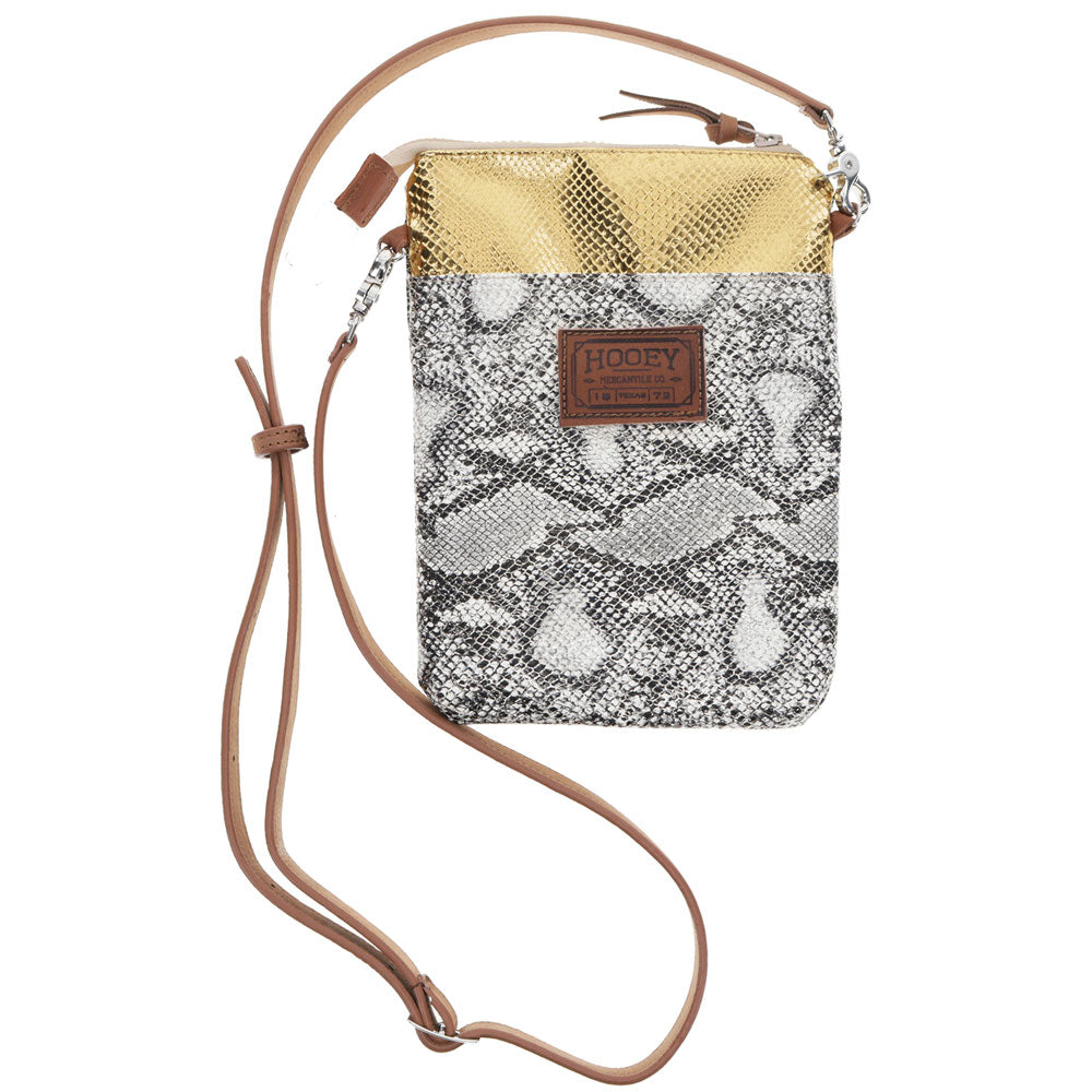"Cobra" Cream/Black Snake Print Crossbody Purse