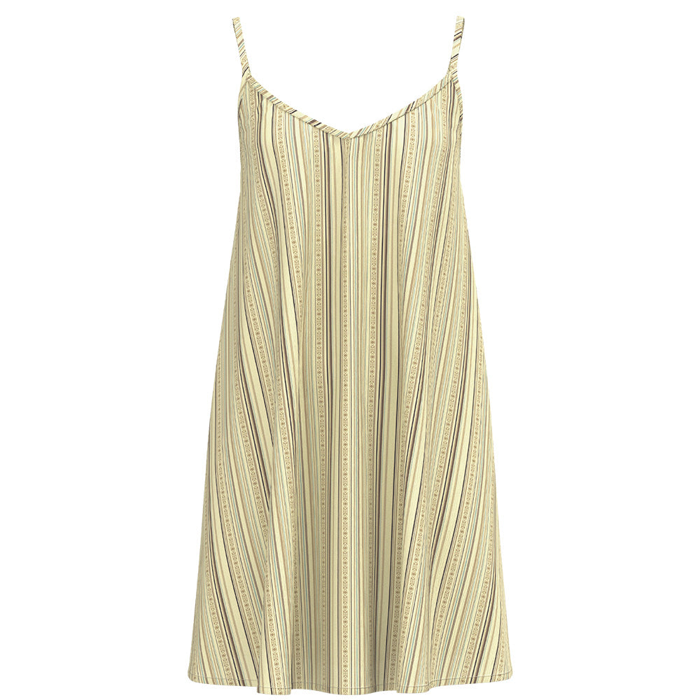 "Paraiso" Spaghetti Strap Dress Cream/Stripe