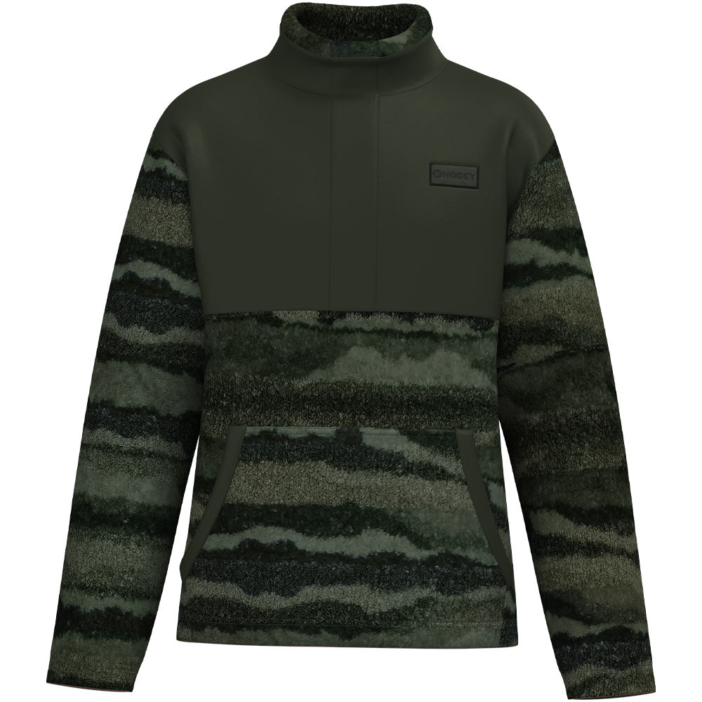 green camo, fleece pullover