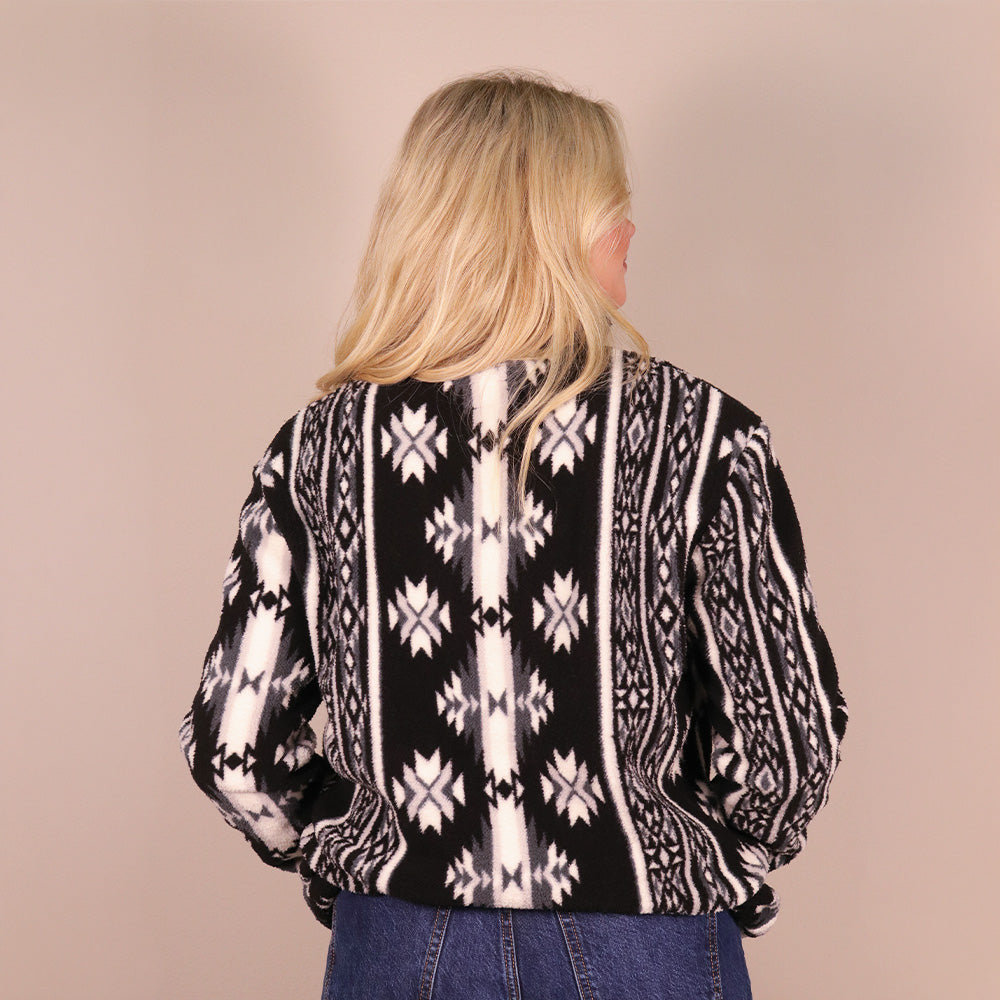 Kodi Fleece Pullover Black/Aztec
