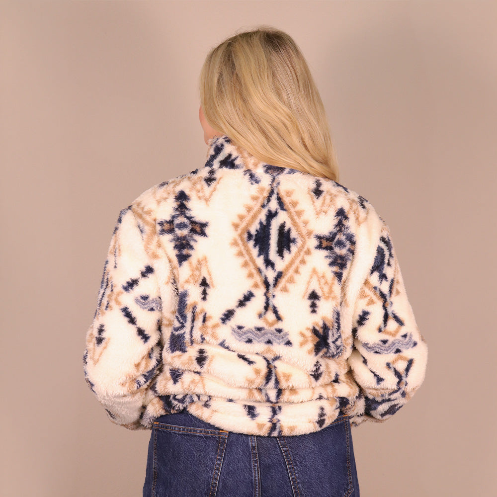 Kodi Fleece Pullover Cream/Aztec