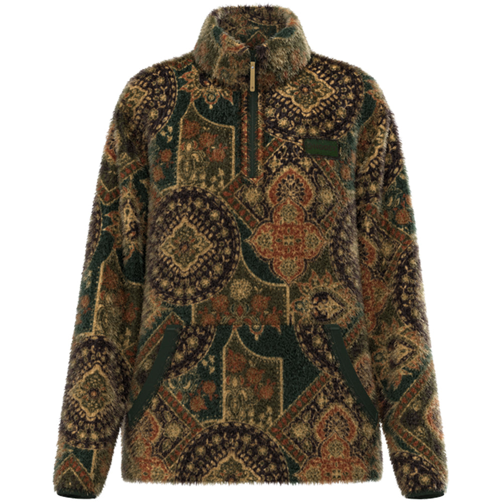 Kodi Fleece Pullover Dark Green/Paisley