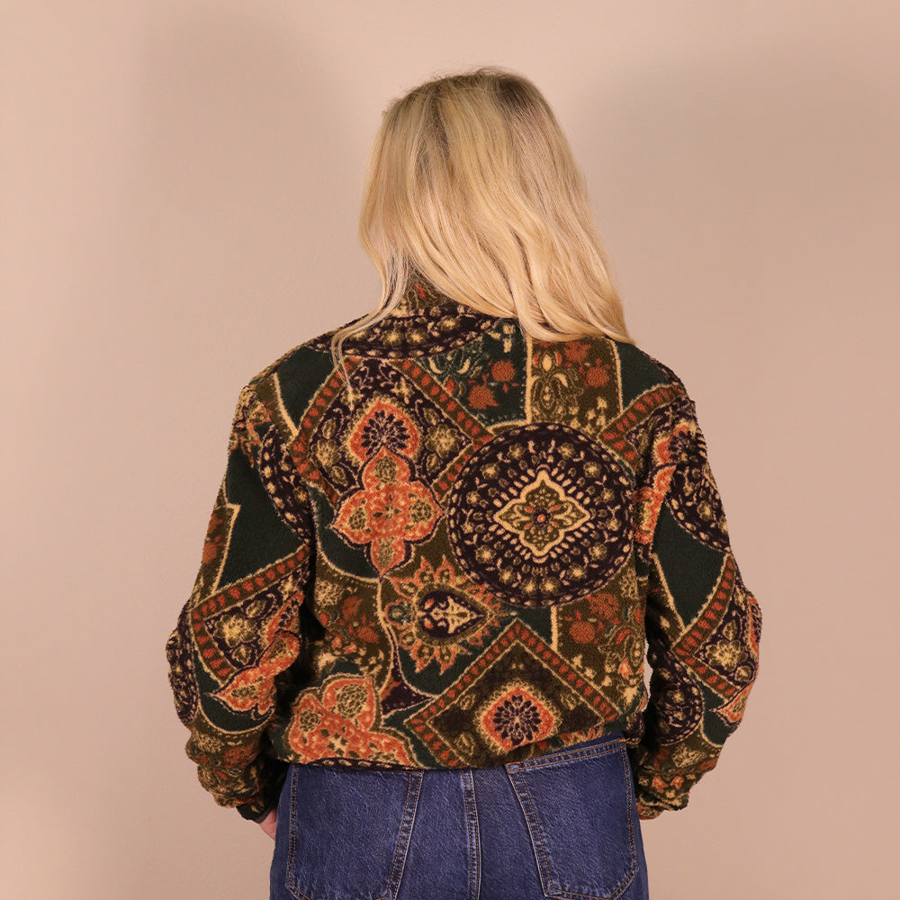Kodi Fleece Pullover Dark Green/Paisley