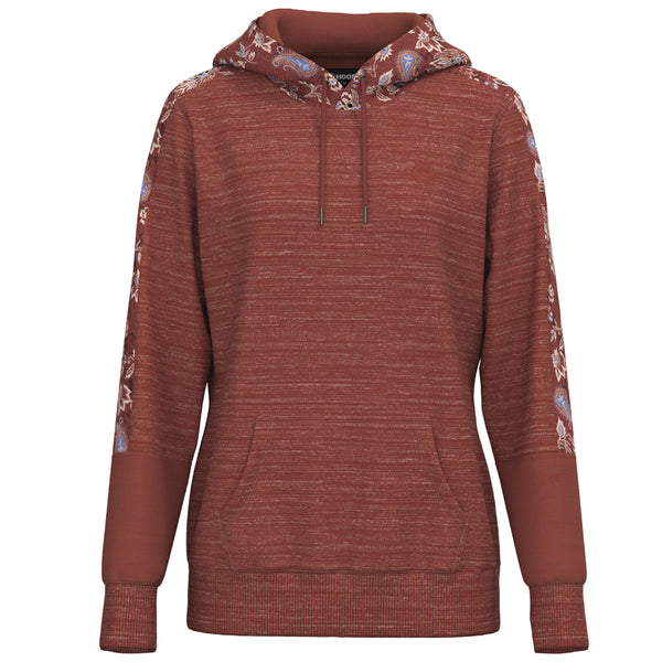 Canyon marsala with floral print hoody