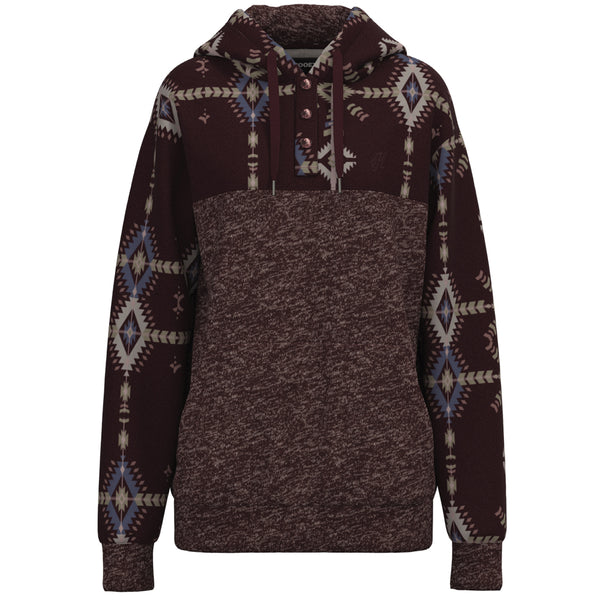 Jimmy charcoal and maroon aztec hoody