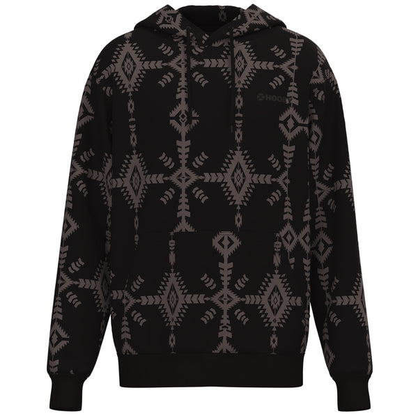 Mesa black hoody with grey aztec pattern