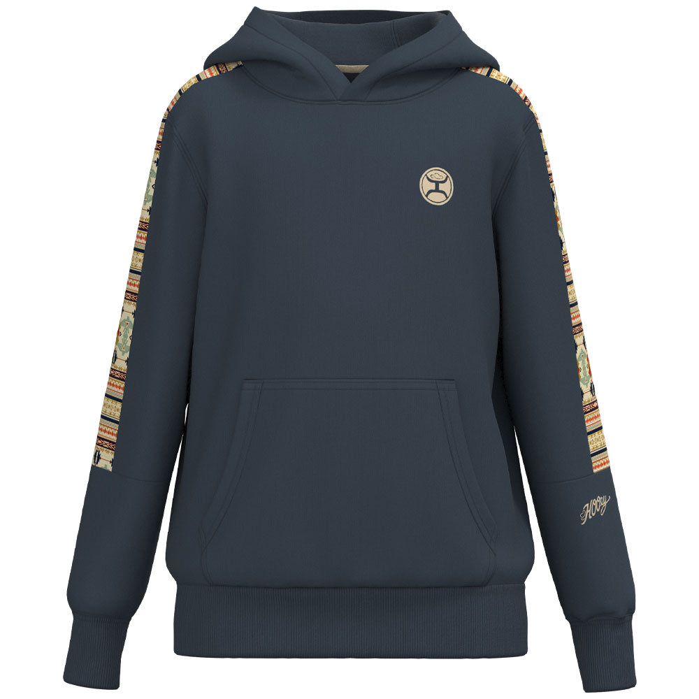YOUTH "Canyon" Blue w/Aztec Pattern Hoody