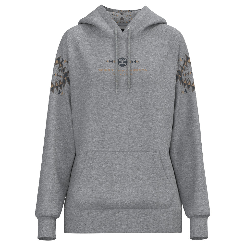"Eldorado" Heather Grey w/Black & Tan Pattern Hoody