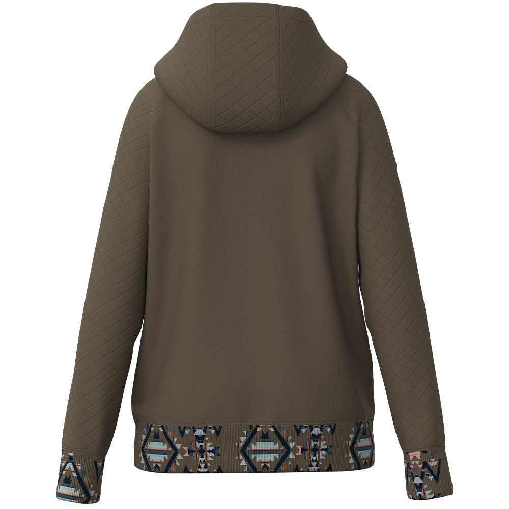 YOUTH "Trophy" Brown Quilted w/Aztec Hoody