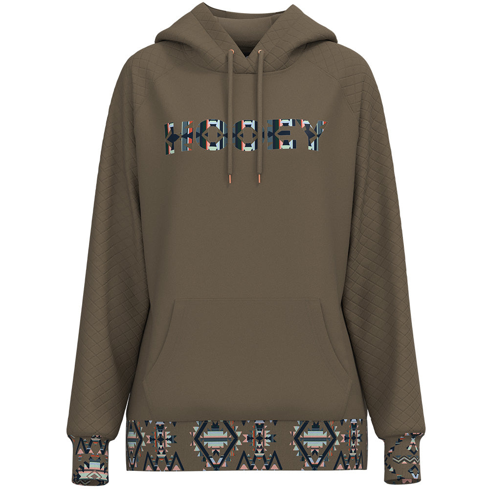 "Trophy" Brown Quilted w/Aztec Hoody