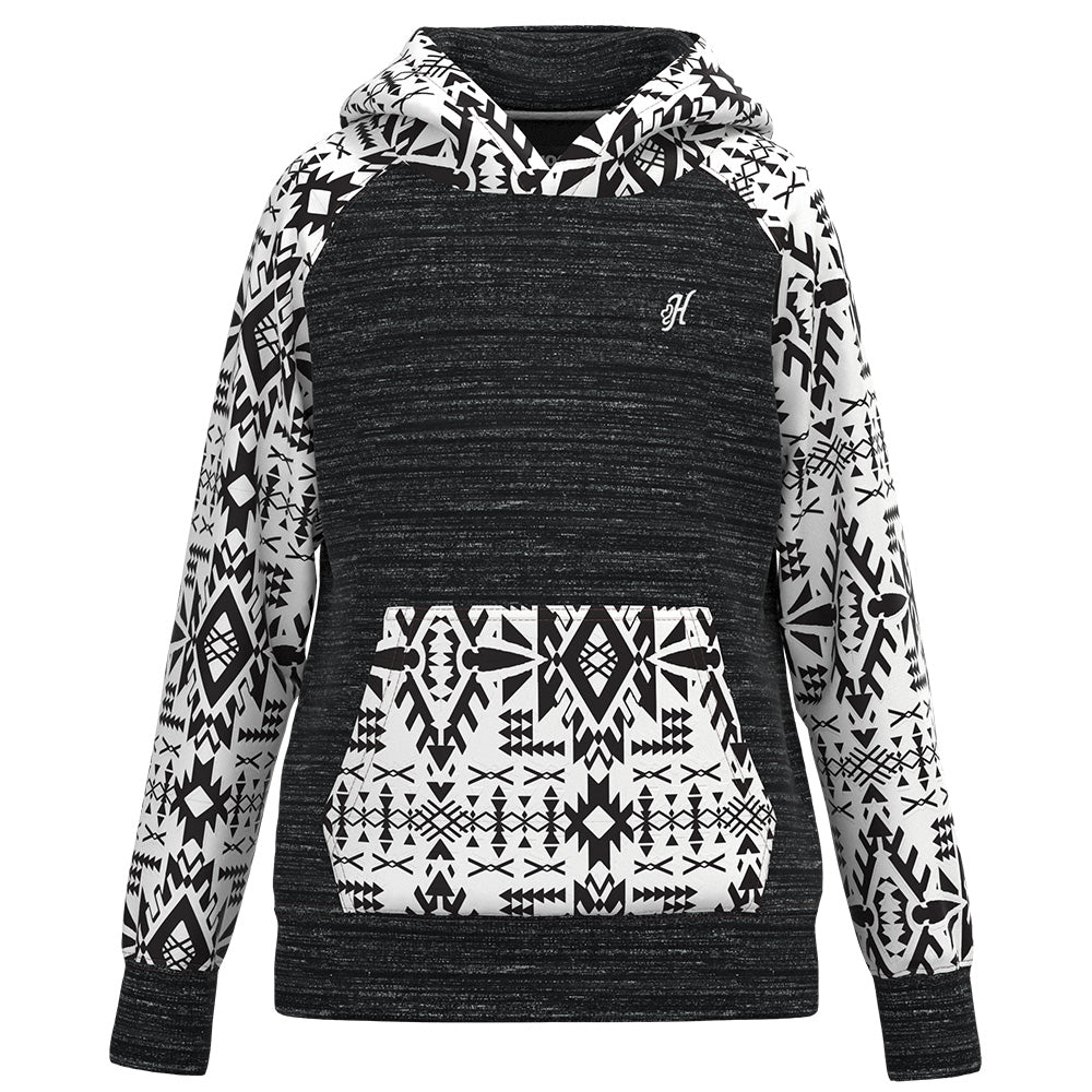 YOUTH "Legendary Hoody" Black Space Dye w/Aztec