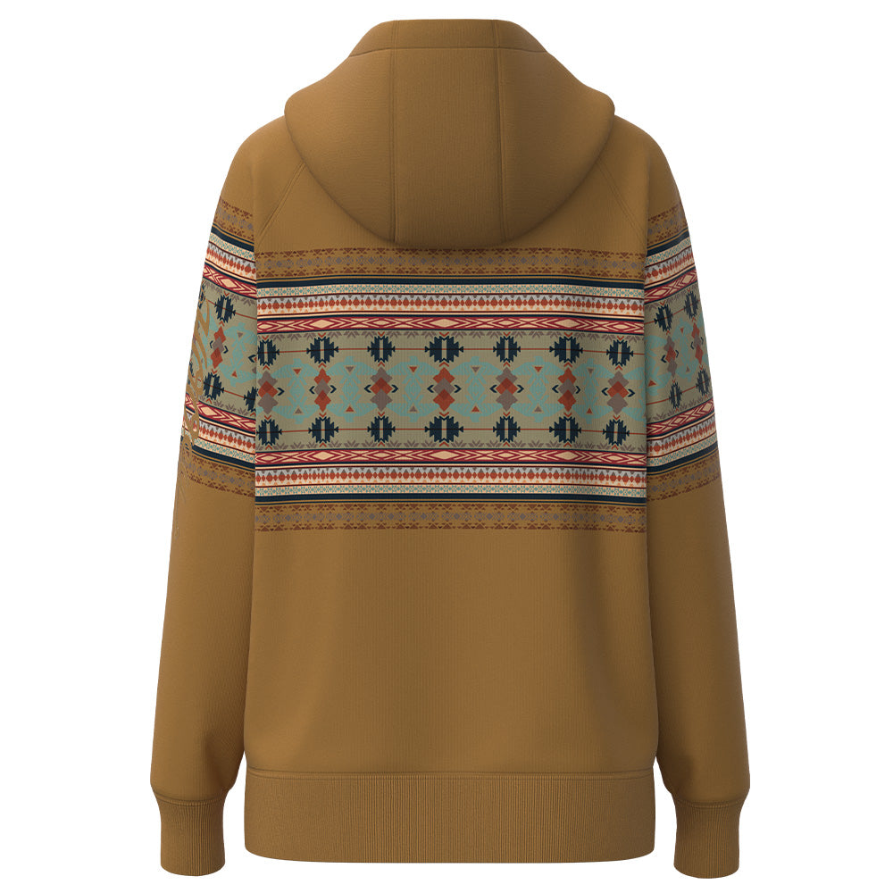 "Legendary Hoody" Tan w/Thunderbird Pattern