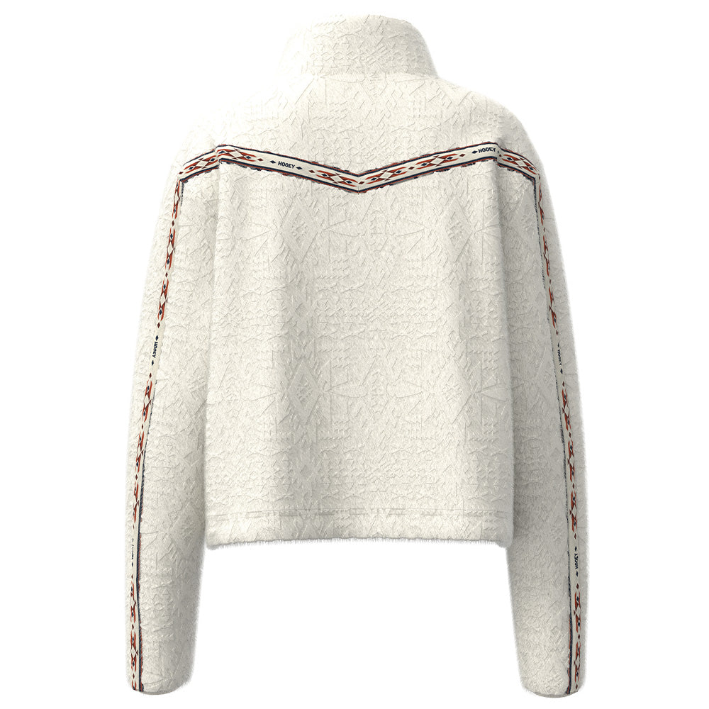 "Mia" Fleece Crop Pullover White