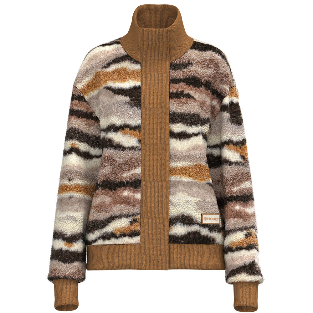 "Aspen" Tan Sherpa Jacket w/Pattern