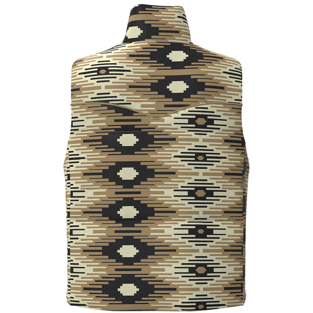 "Briar" Reversible Puffer Vest Cream w/ Saddle Blanket Pattern