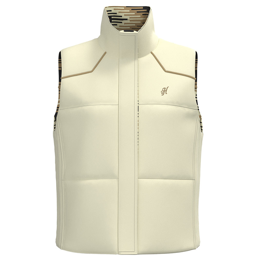 "Briar" Reversible Puffer Vest Cream w/ Saddle Blanket Pattern